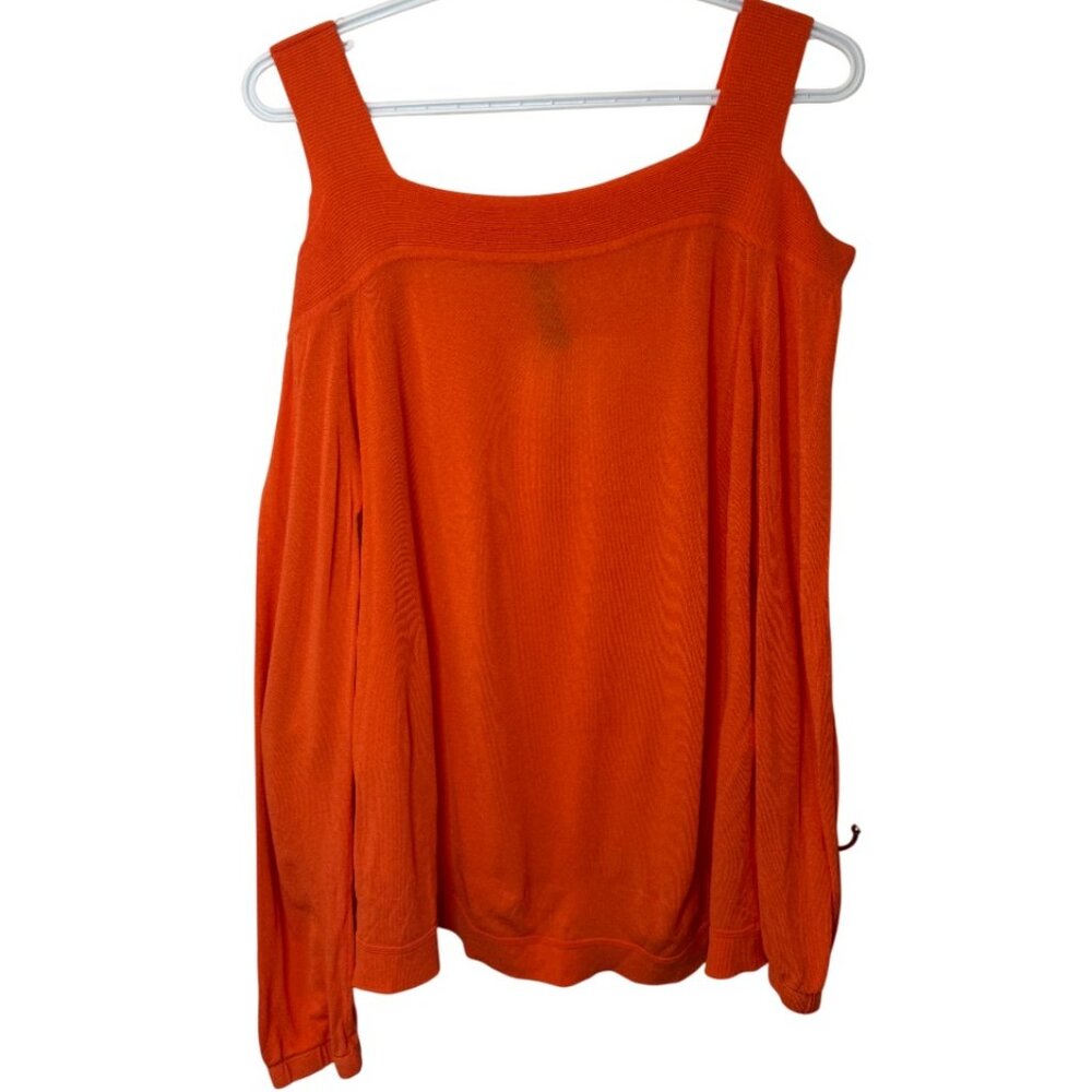 Marc Cain long sleeve cold shoulder top orange women's size N5